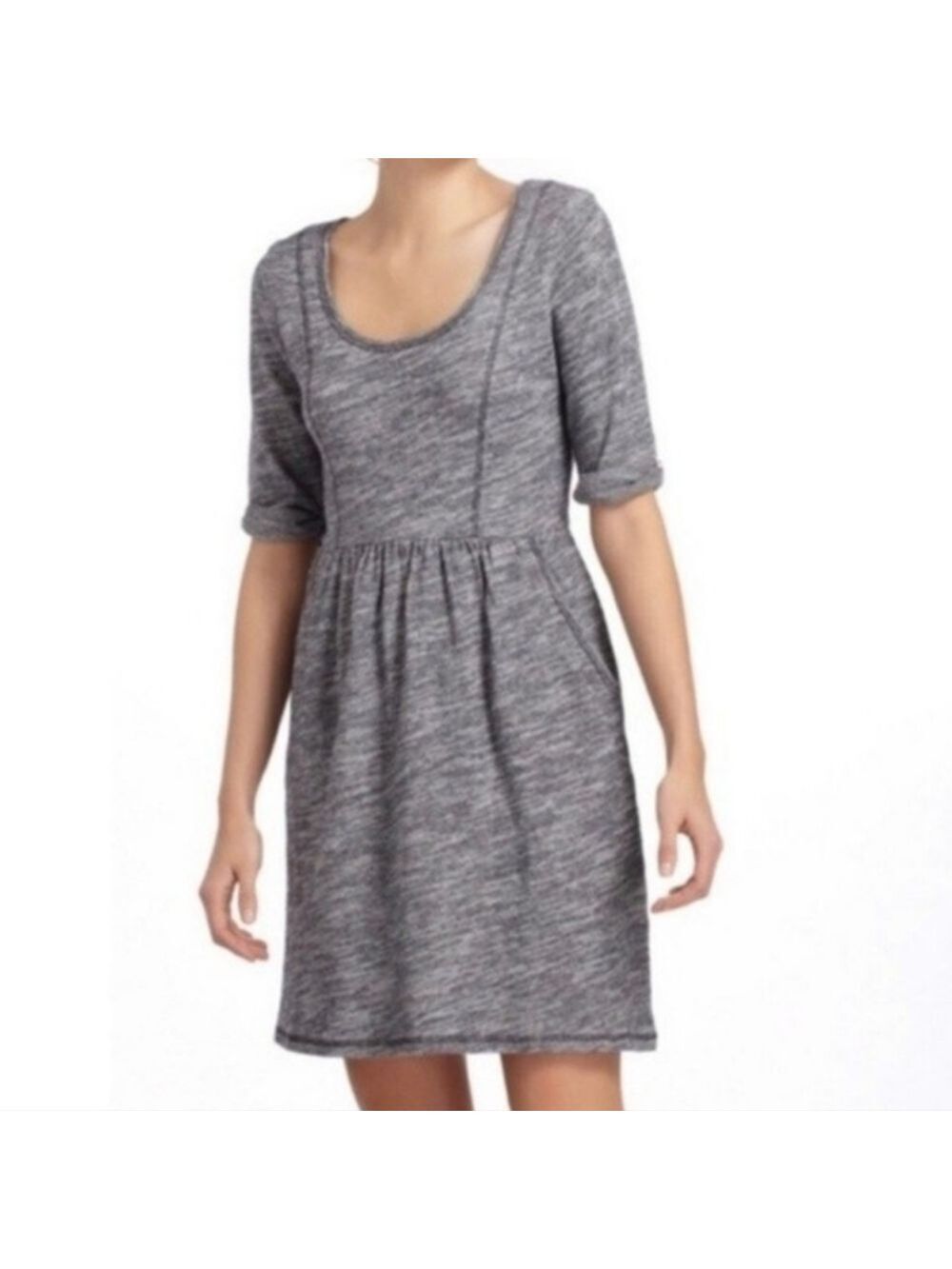 💚HP💚Anthropologie Saturday Sunday Desna Heathered Grey Scoop Neck Mini Dress